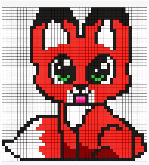 Cute Fox Perler Bead Pattern Dibujos En Cuadricula Dibujos Pixelados ...