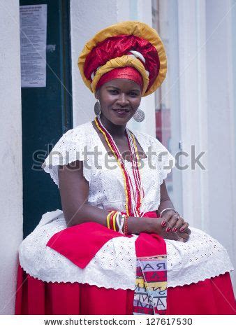 Salvador Brazil June Woman Dressed In The Traditional Clothes Of