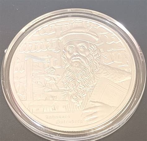 Johannes Gutenberg Icons Of Inspiration Oz Silver Coin In Capsule