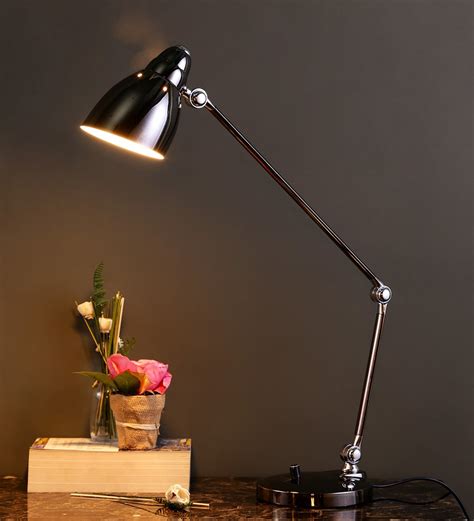 Buy Silver Shade Study Lamp With Metal Base By Jainsons Emporio At