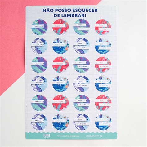 Cartela de Adesivos - Não Posso Esquecer de Lembrar - SeloFunny ...