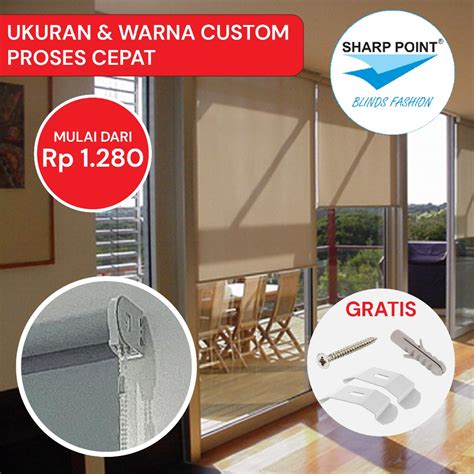 Jual Roller Blind Dimout Blackout Kerai Blinds Tirai Gulung Jendela