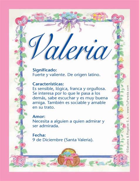 Valeria Significado Del Nombre Valeria Nombres