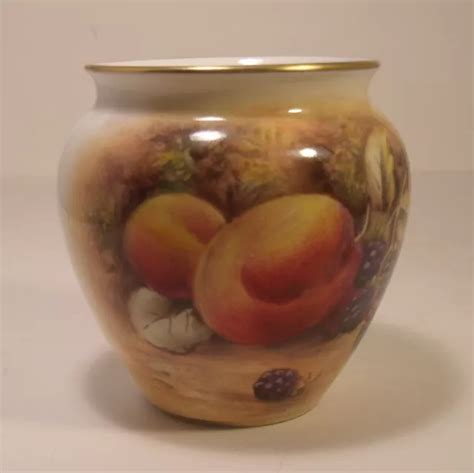 Royal Worcester Hand Painted Fruit Vase P Love