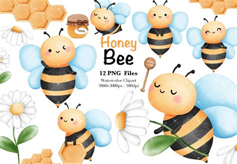 Watercolor Honey Bee Clipart. Graphic by KisbyArt · Creative Fabrica