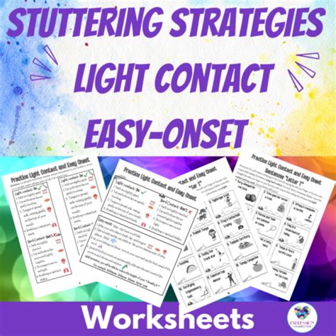 Stuttering Strategies Easy Onset Light Contact Practice Speech Therapy