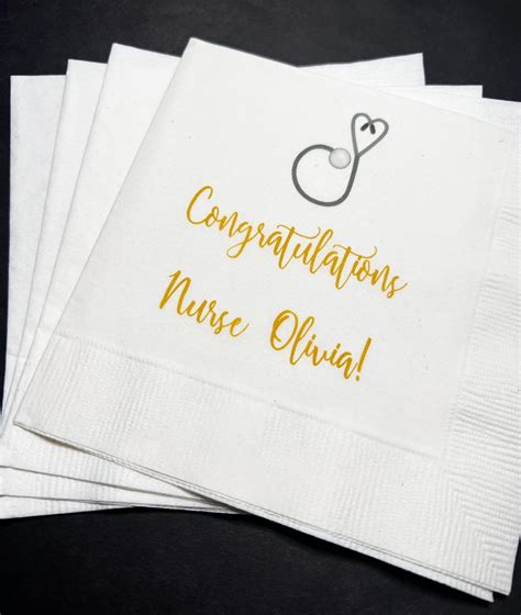 Personalized Cocktail Napkins Custom Napkins Nursing Graduation