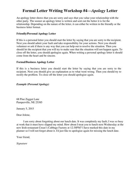 Free Printable Apology Letter Templates Word Pdf For Students