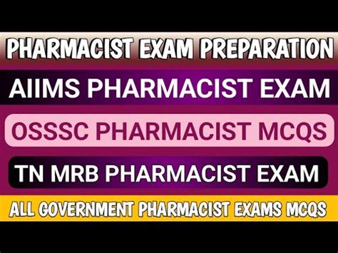 Aiims Pharmacist Exam Preparation Osssc Pharmacist Question TN MRB