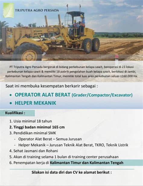 Lowongan Mekanik Alat Berat Terbaru Contoh Surat Resmi