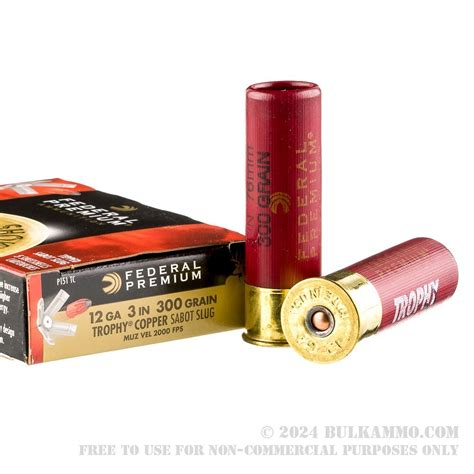 5 Rounds Of Bulk 12ga Ammo By Federal 300 Gr Sabot Slug