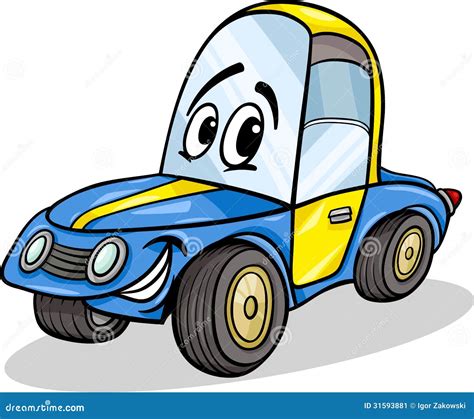 Funny Racing Car Cartoon Illustration Stock Image Image 31593881