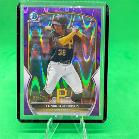 Termarr Johnson 2023 Bowman Purple Lava 250 Pittsburgh Pirates