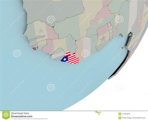 Liberia En El Globo Con Las Banderas Stock De Ilustraci N Ilustraci N