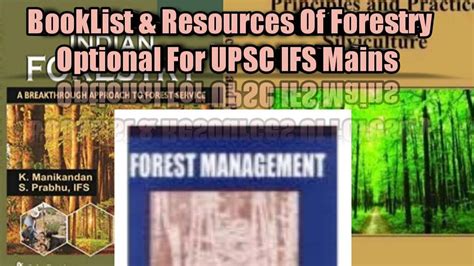 Booklist Resources Of Forestry Optional For Upsc Ifos Ifs Mains