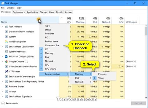 Add Or Remove Details In Task Manager In Windows 10 Tutorials