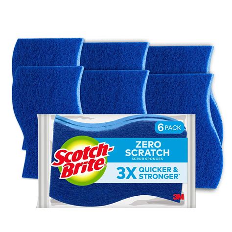 Scotch Brite Zero Scratch Scrub Sponges For Cleaning Kitchen Bathroom