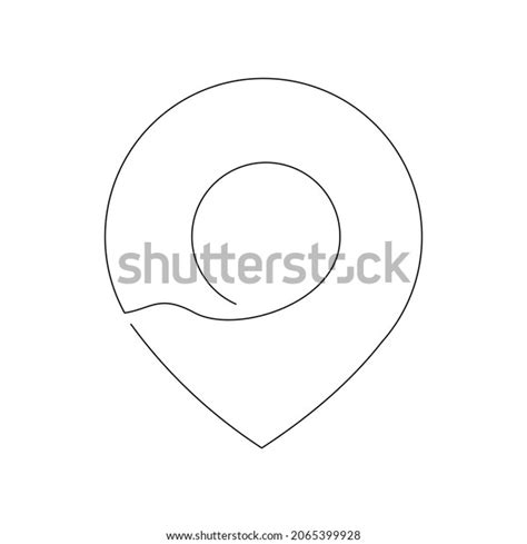 Continuous Line Drawing Pin Map Navigation Stock Vector Royalty Free