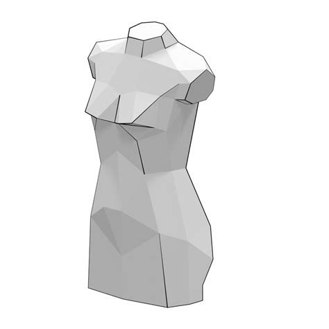 3d Papercraft Model Of Female Low Poly Mannequin Torso Free Printable Papercraft Templates