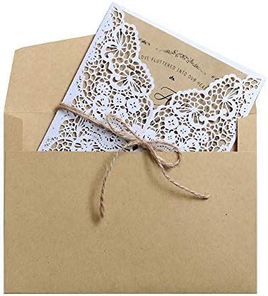 Amazon Tarjetas De Invitaciones De Boda Cortadas Con L Ser Kit