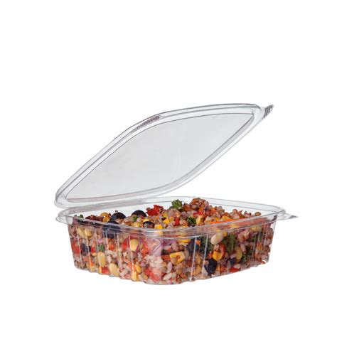 PLA Rectangular Deli Container With Hinged Lid 24oz Detpak