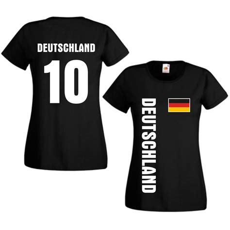 Damen T Shirt Deutschland Flagshirt mit Rückennummer bei theil design