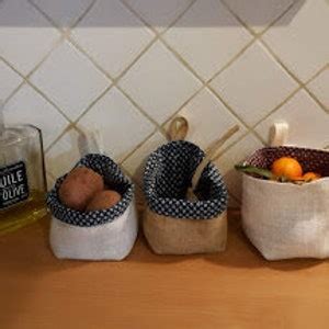 Paniers Cache Pot En Tissus Et Toile De Jute Etsy