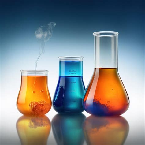 Premium Ai Image Chemical Flasks With Colorful Liquids