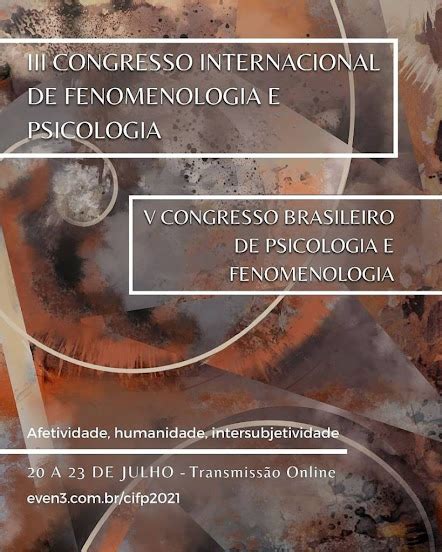 Iii Congresso Internacional De Fenomenologia E Psicologia E V Congresso