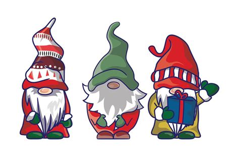 Ensemble De Joyeux No L Gnomes Mignons Costume De P Re No L Dessin