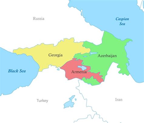 Premium Vector Map Of Caucasus With Borders Of The Countries