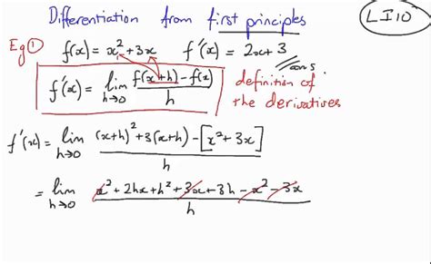 Ten Differentiation From First Principles Youtube