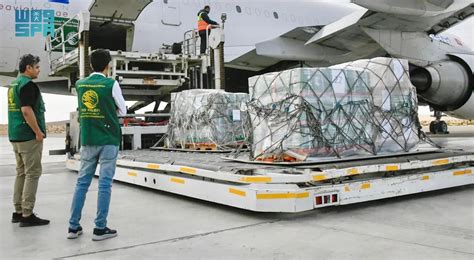 22nd Saudi Relief Plane To Gaza Arrives At El Arish Airport Leaders