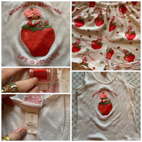 Strawberry Shortcake Pajama Set Tank Top And Shorts Depop