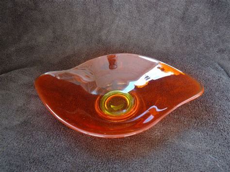 Viking Glass Persimmon Epic Series Candy Dish Etsy Viking Glass Candy Dishes Persimmon