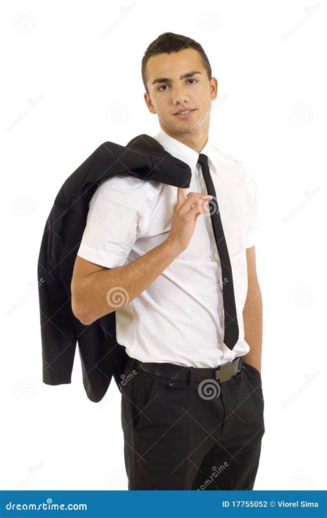 Business Man Holding His Jacket Over His Shoulder Stock Photography