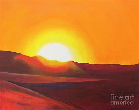 Sunrise in Desert Painting by Barbara Klimova