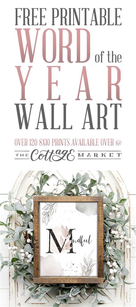 Free Printable Word Of The Year Wall Art The Cottage Market Free