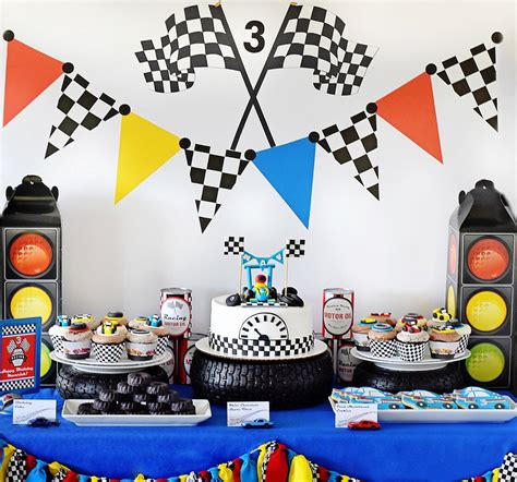 Race Car Party Cake Table Backdrop Dessert Background