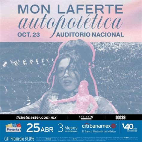 Boletos De Mon Laferte En El Auditorio Nacional 2024 Precio Fechas Y