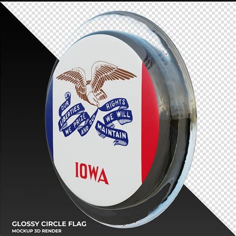 Premium Psd Iowa Realistic D Textured Glossy Circle Flag