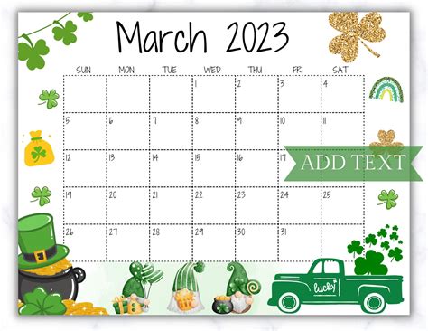 Editable March Wall Calendar Printable Classroom Etsy Artofit