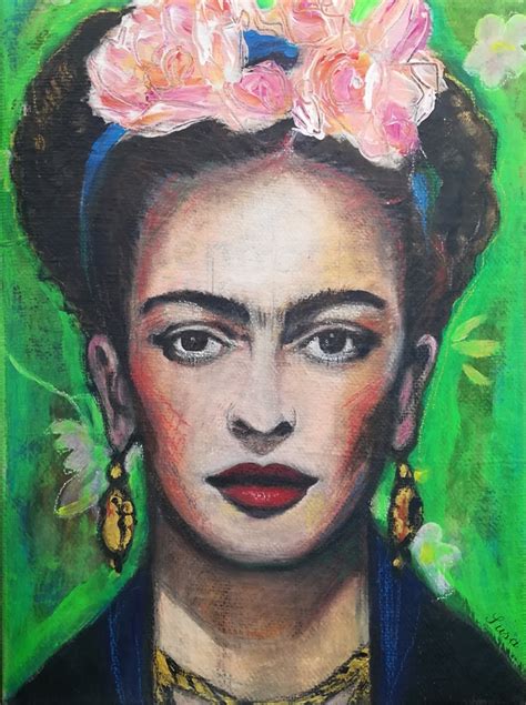 Frida Kahlo Mit Blumen Poster Von Susa H Hle Printler