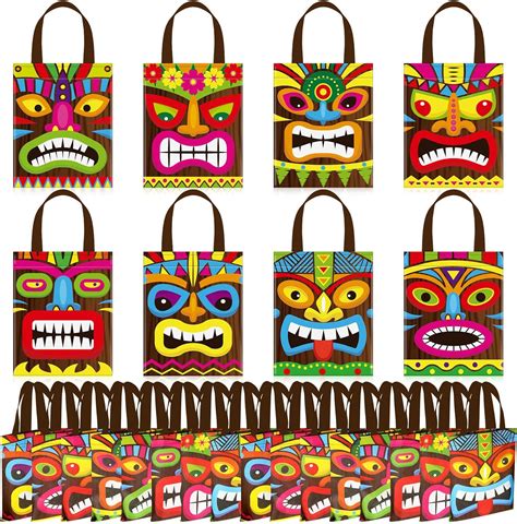 Amazon Photect Pcs Hawaiian Aloha Bags Tiki Luau Non Woven Gift