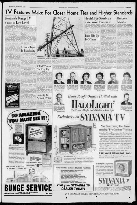 Channel 11 Goes On The Air Tacoma News Tribune March 4 1953 KTNT