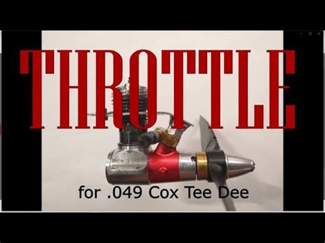 Diy Throttle For Cox Tee Dee Td Engines Youtube