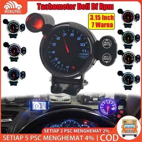 Jual Tachometer Defi Bf Rpm 3 15 Inch 80mm 7 Warna Dengan Lampu