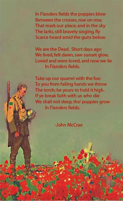 In Flanders Fields Full Poem Printable