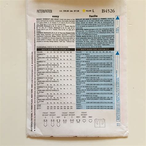 Butterick 4526 One Piece Swimsuit Bikini Sarong Wrap Misses 14 20 Uncut Sewing Pattern Etsy