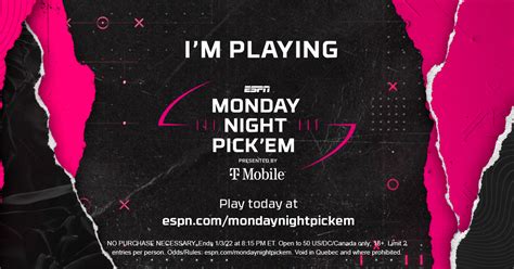 Espn Monday Night Pick Em Make Picks